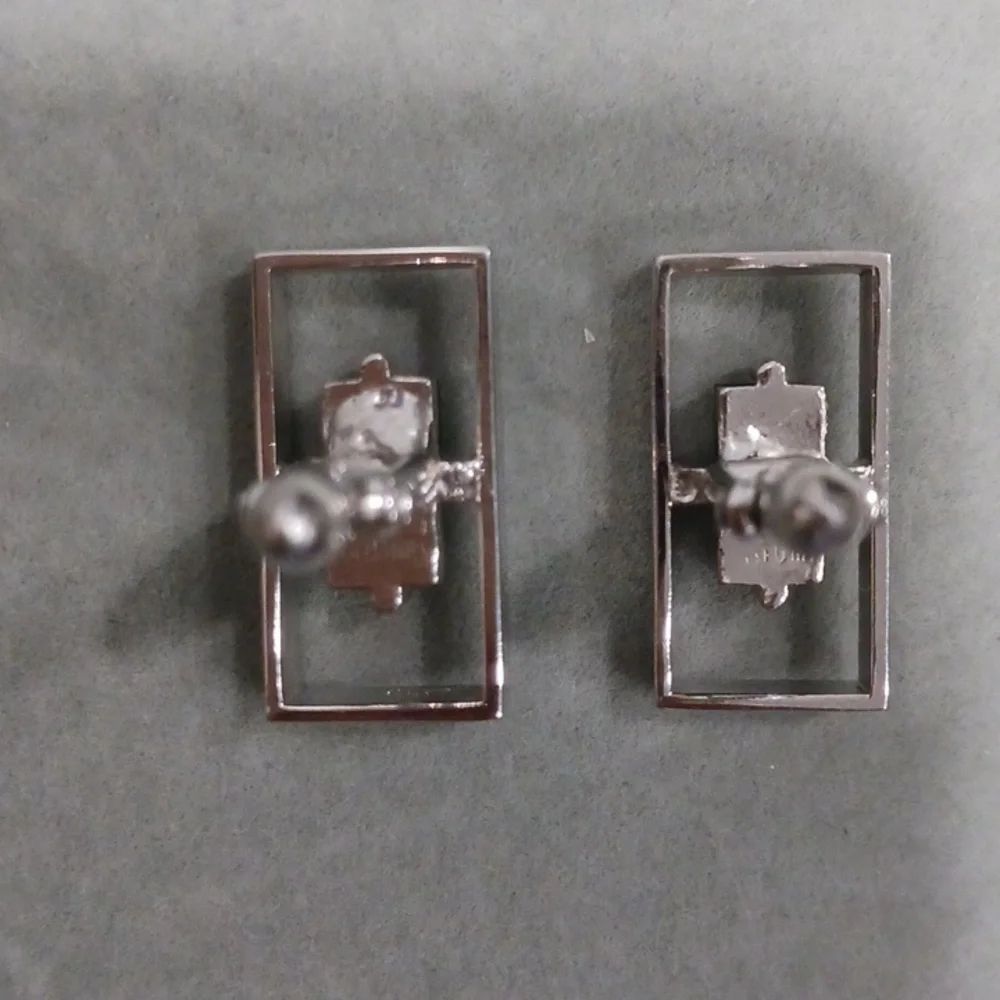 Swank Silver and Black Men's Cufflinks
